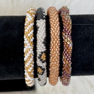 HAND CRAFTED in Nepal Beaded Bracelets (set of 4) #309
